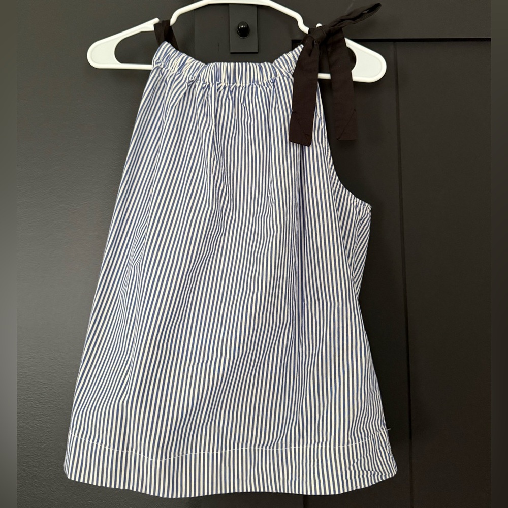 Striped Navy and White Tank Top